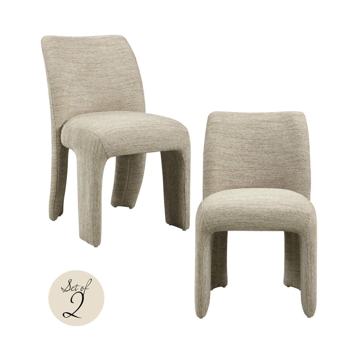 Dining chair Maya natural softweave (Set of 2) by Richmond Interiors