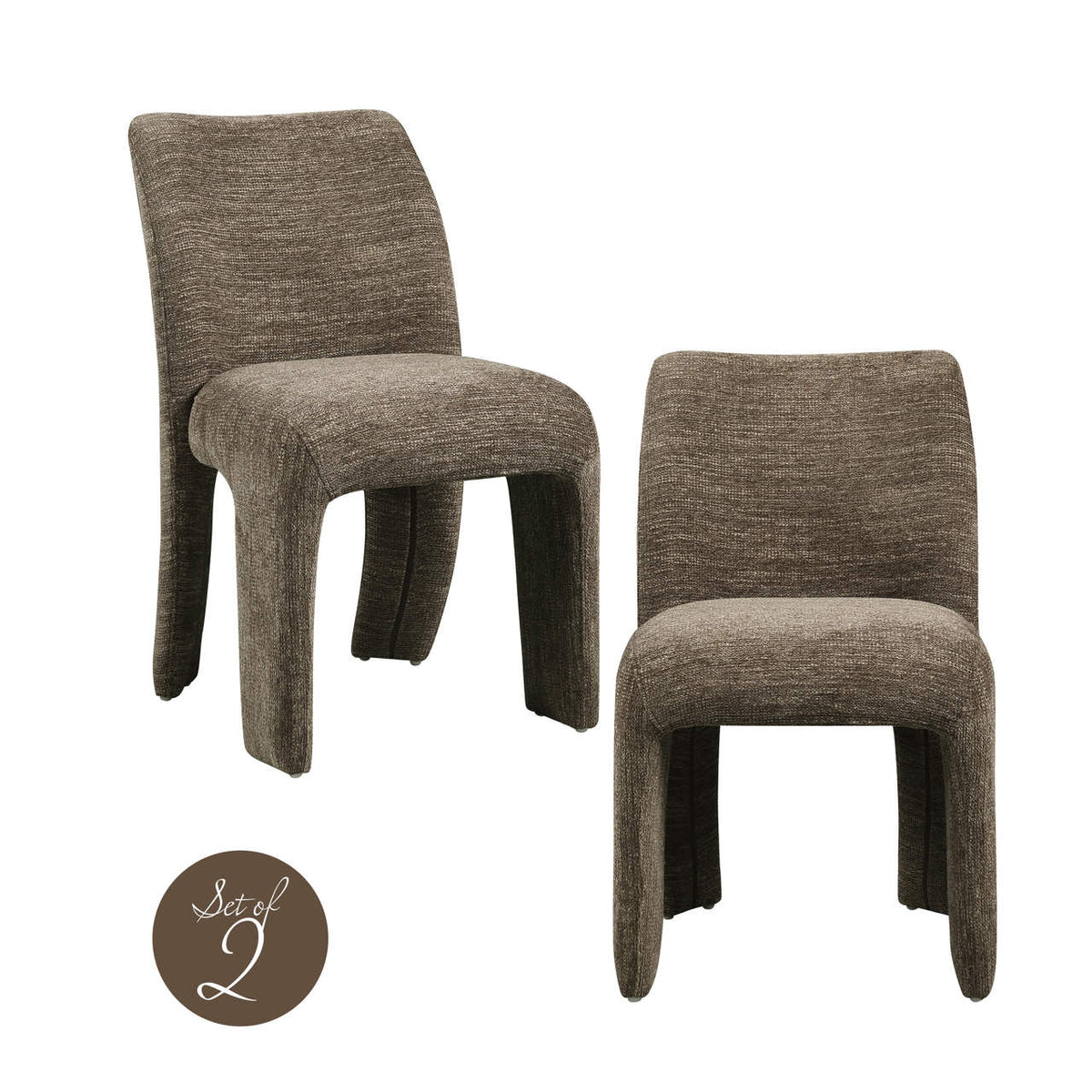 Dining chair Maya brown softweave (Set of 2) by Richmond Interiors