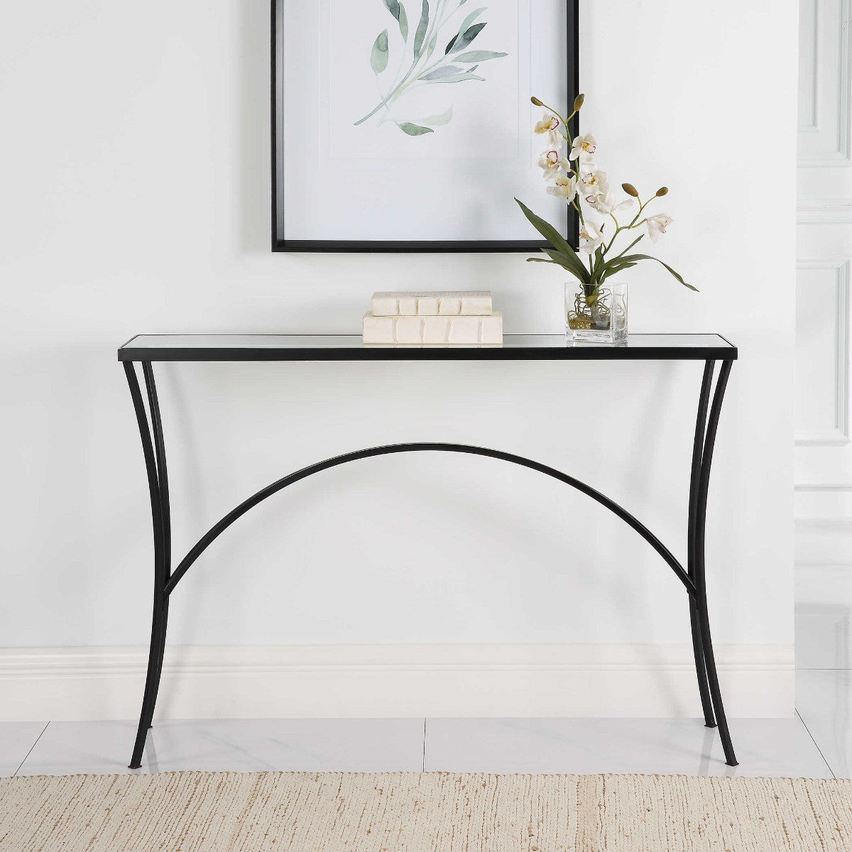 Alayna Console Table in Black Metal by Uttermost
