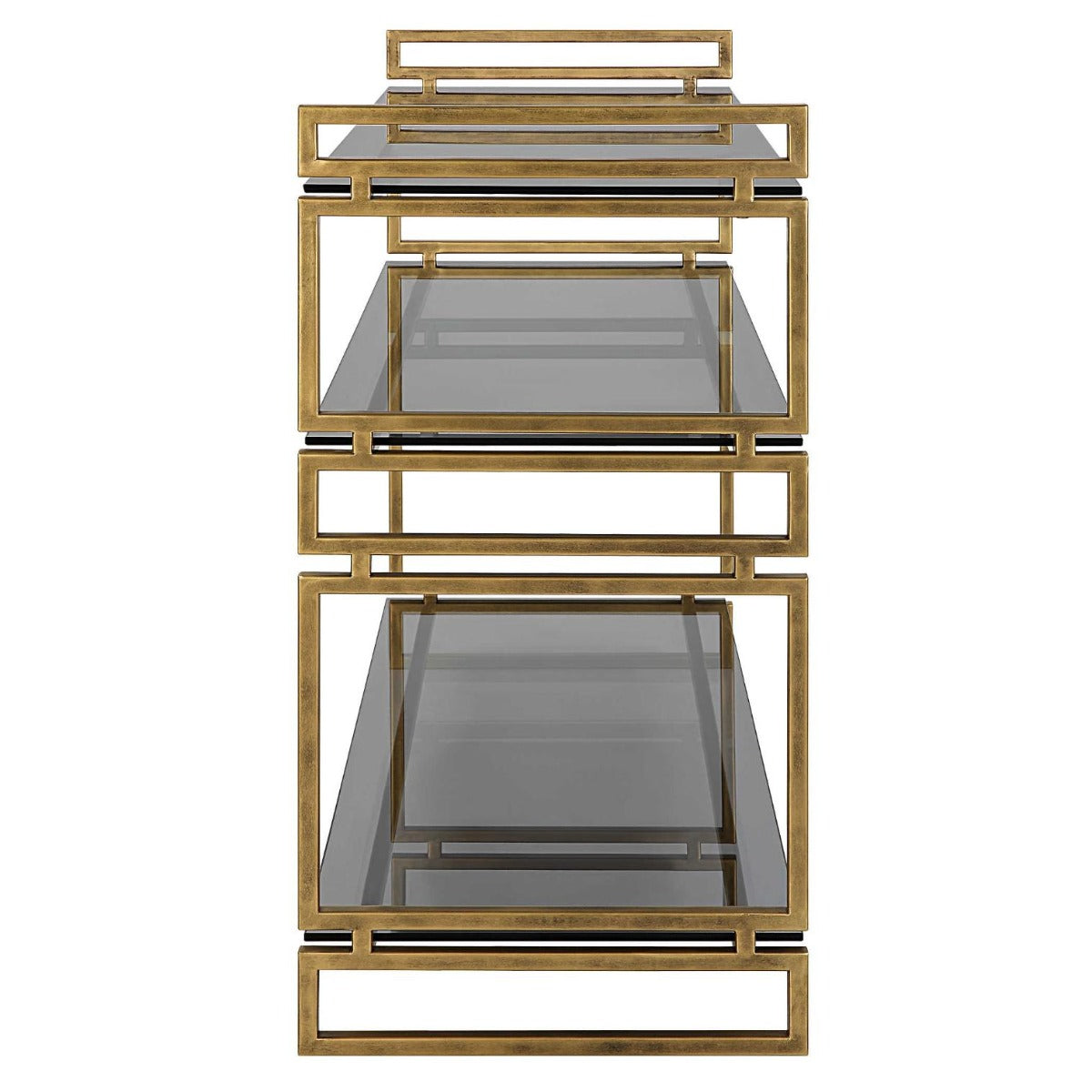 Stacked Up Grey Glass Console Table by Uttermost