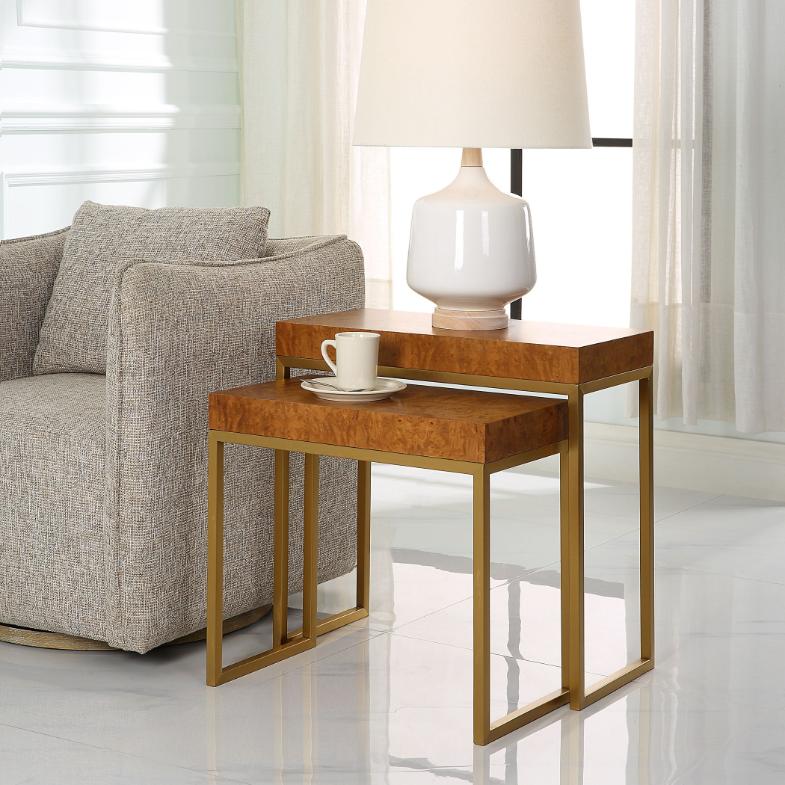Burl-esque Wooden Nesting Tables - Set of 2 by Uttermost