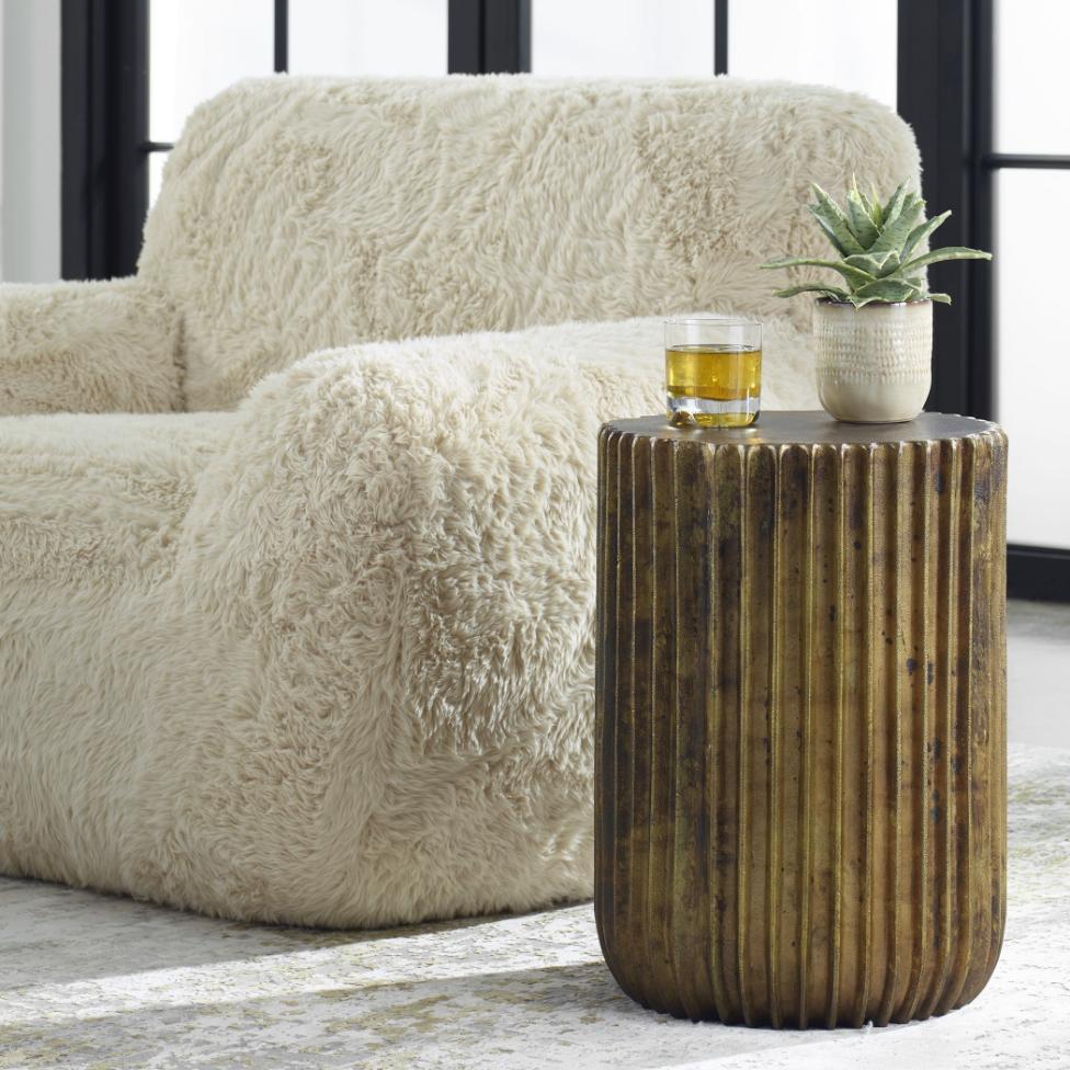Peaks And Valleys Gold Accent Table by Uttermost