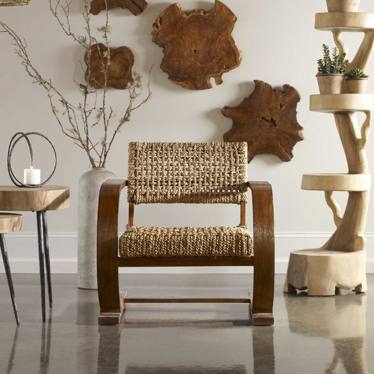 Rehema Accent Chair in Pecan by Uttermost