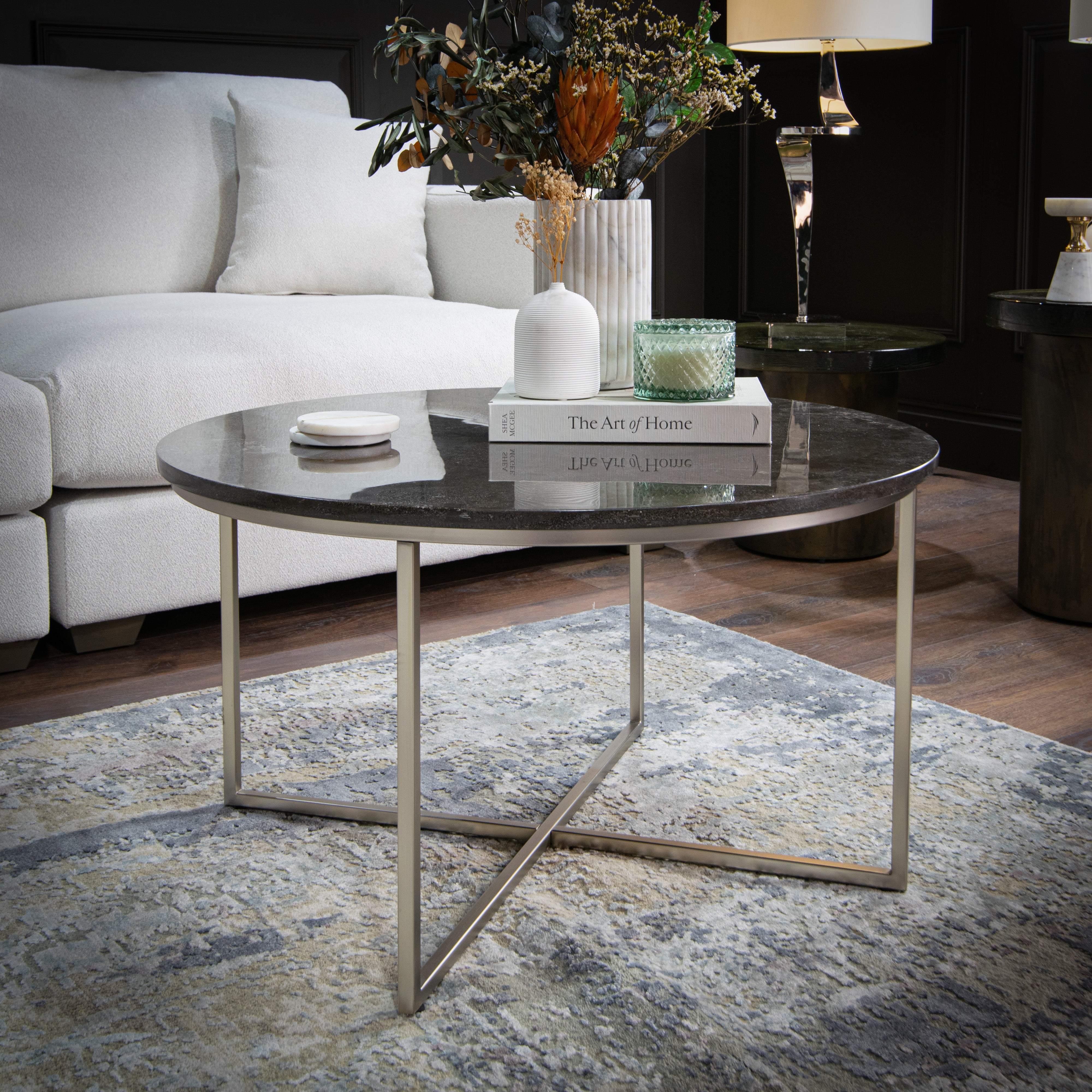 Daire Black Marble Coffee Table by RV Astley