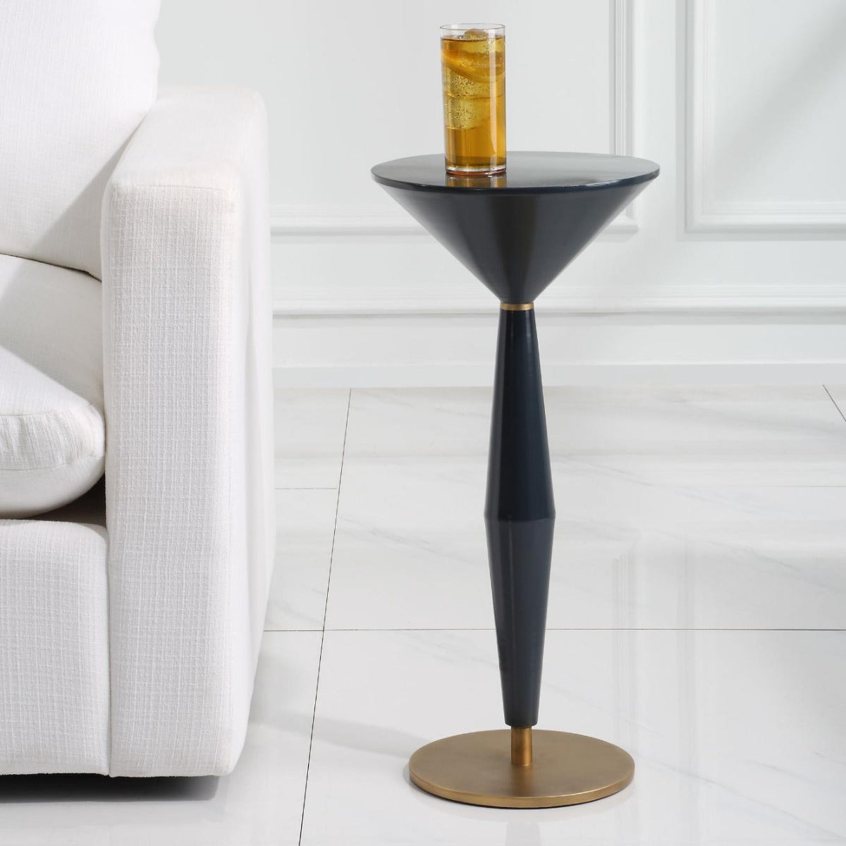 Luster Navy Blue Accent Table by Uttermost