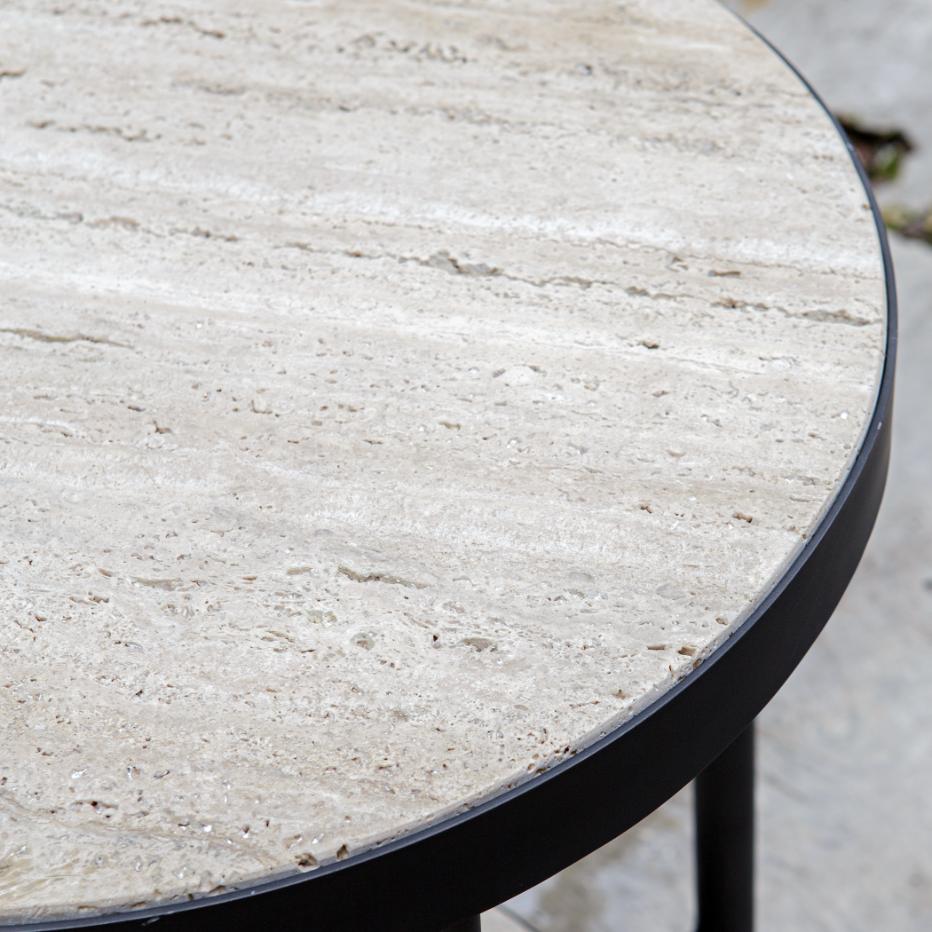 Dauntless Travertine Side Table by Uttermost