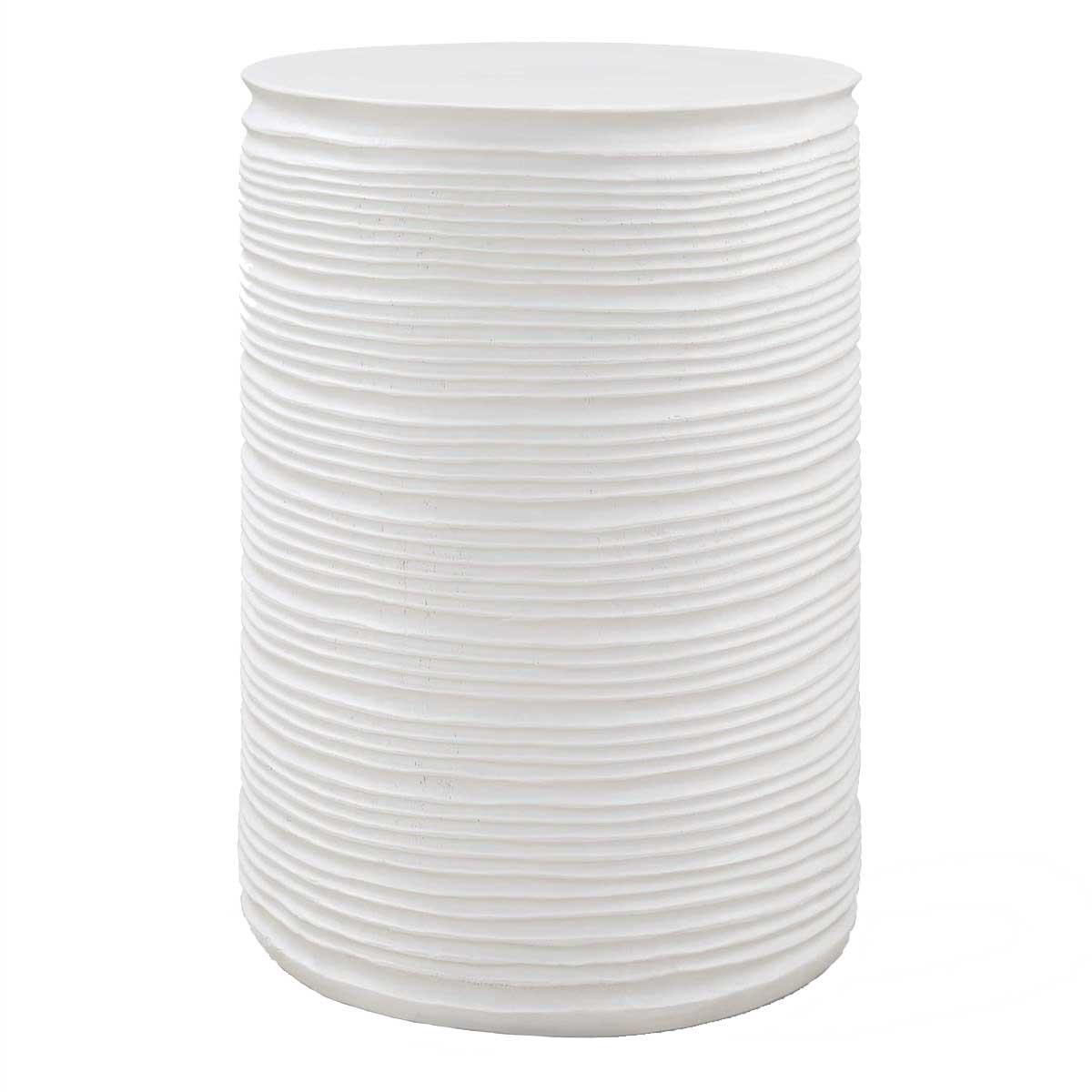 Borderline White Drum Table by Uttermost