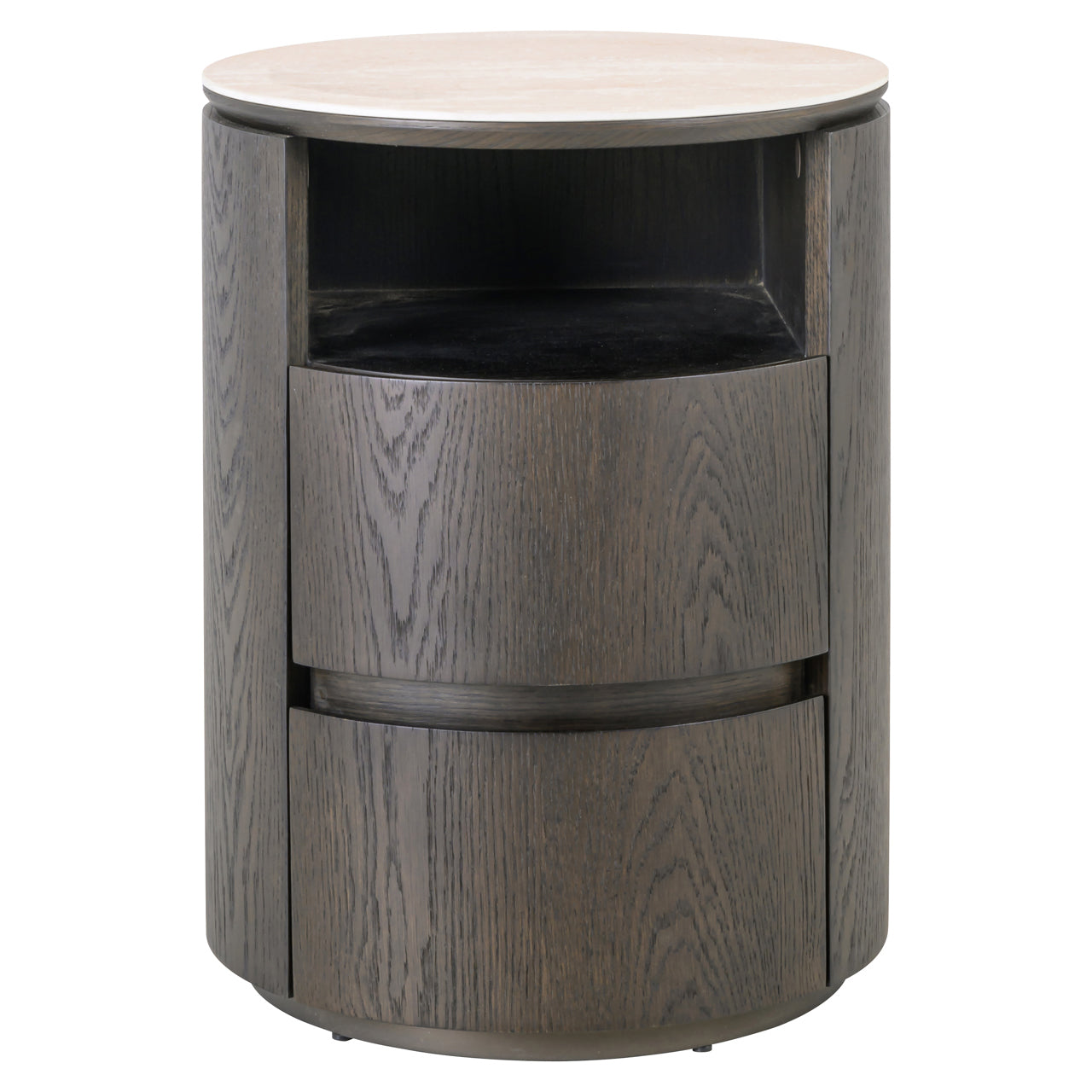 Nando Brown Oak 2-Drawer Bedside Table by Richmond Interiors