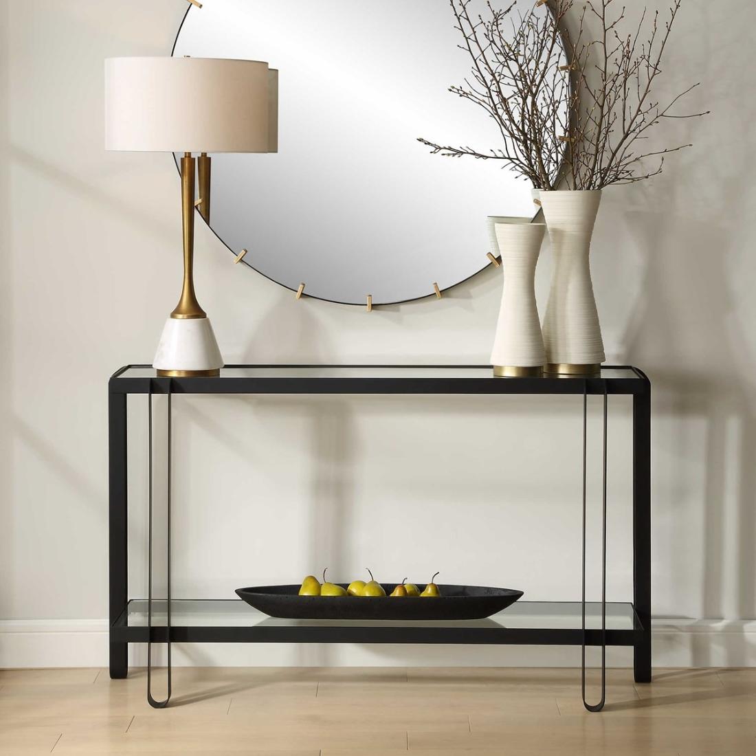 Shadow Black Iron Console Table by Uttermost