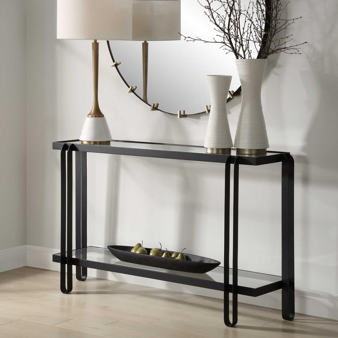 Shadow Black Iron Console Table by Uttermost