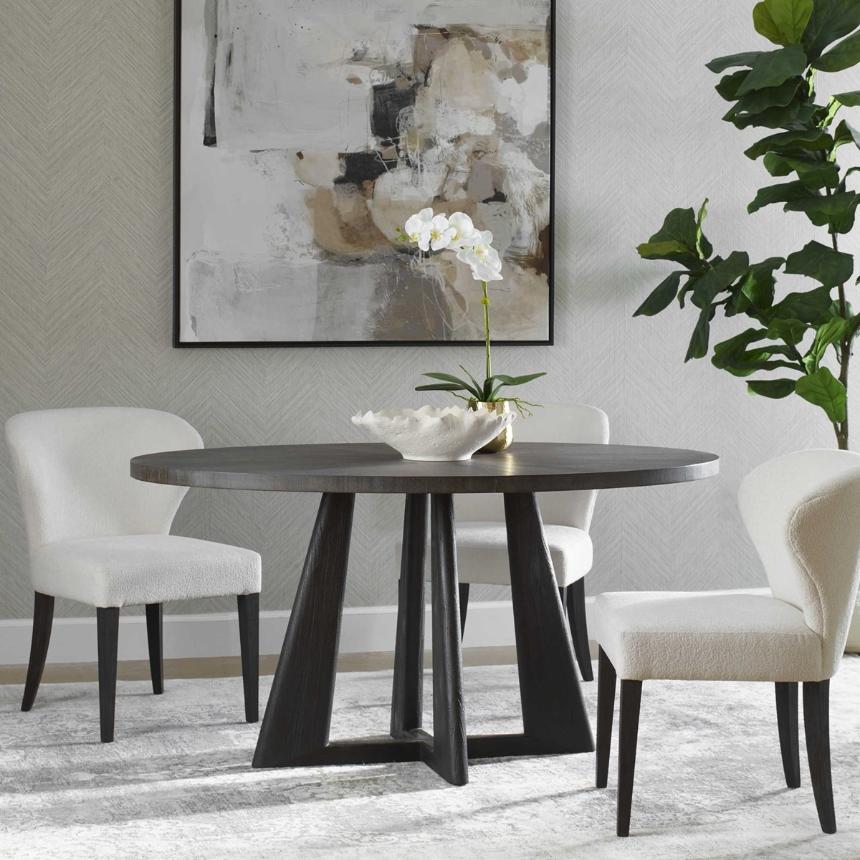 Pulsar Oval Dining Table in Grey Walnut by Uttermost