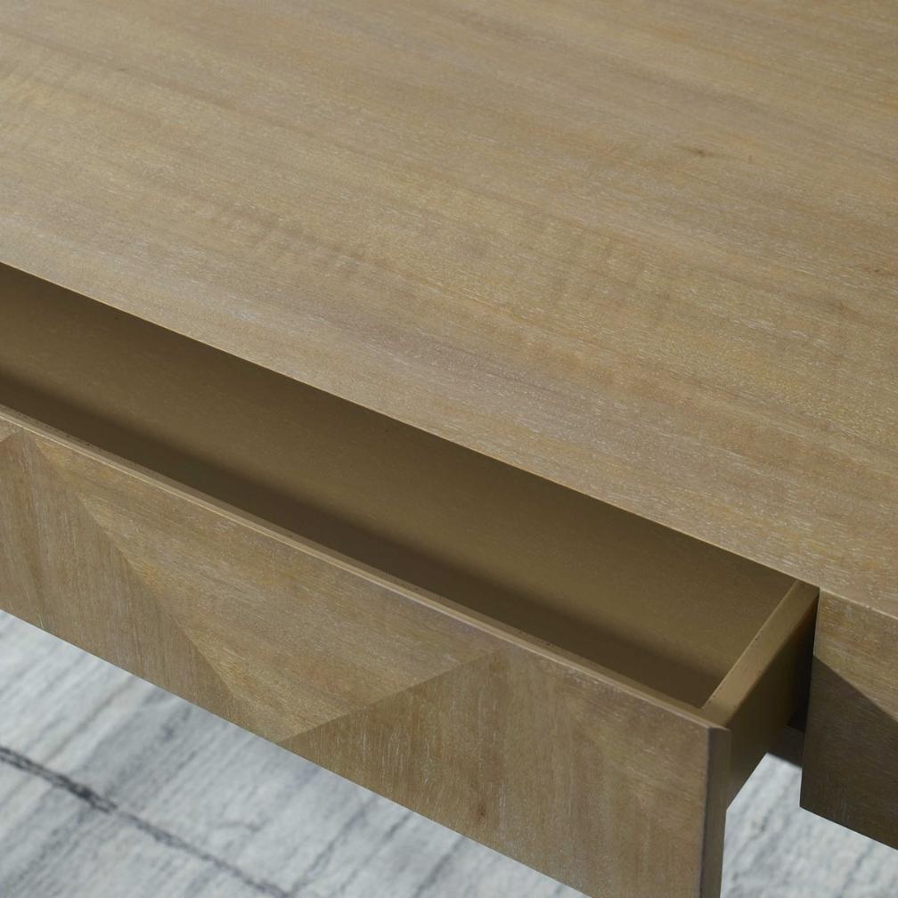 Aristotle Natural Wood Modern Desk by Uttermost