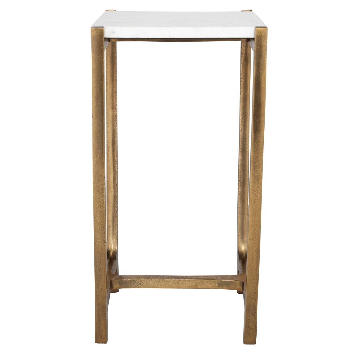 Affinity White Marble Accent Table by Uttermost