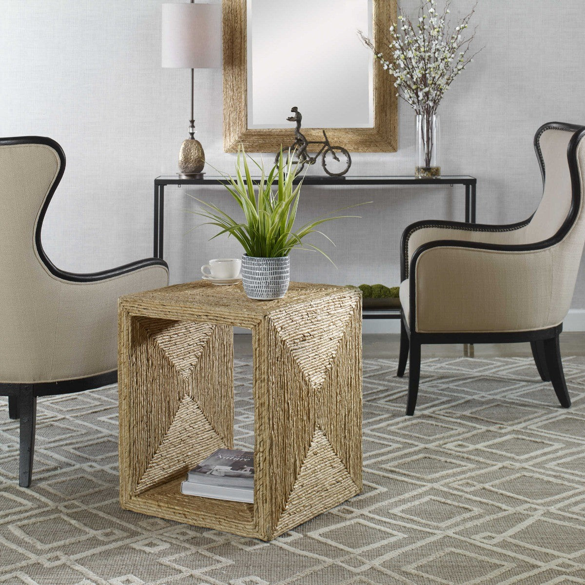 Rora Coastal Woven Side Table by Uttermost