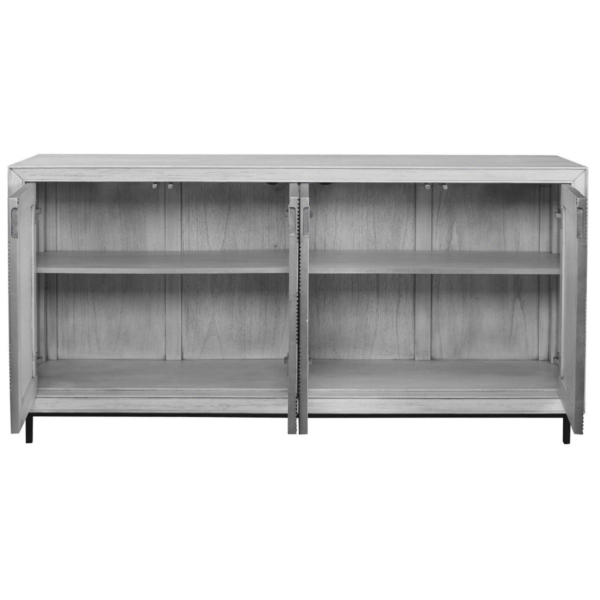 Checkerboard 4 Door Gray Cabinet by Uttermost
