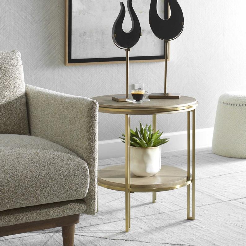Elise Round Brass Side Table by Uttermost