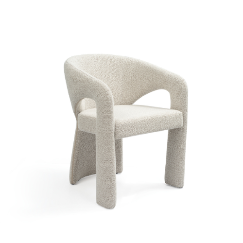 Jaxon White Boucle Dining Chair by Tommy Franks