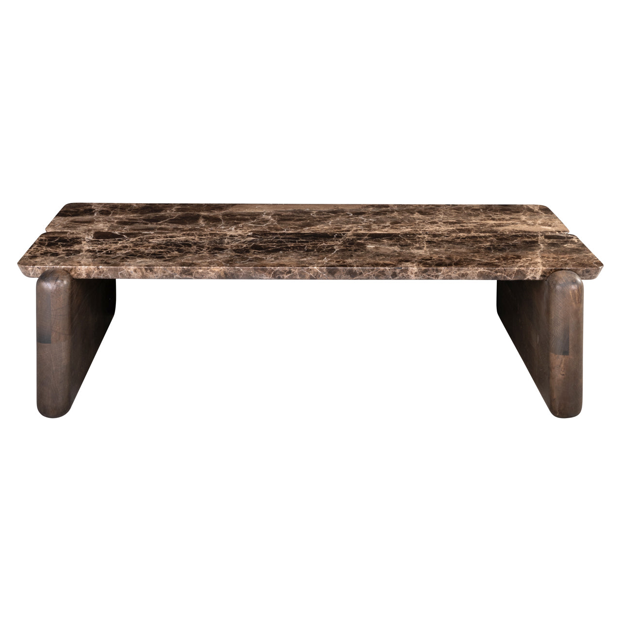 Lagrasse Brown Oak Wood & Marble Coffee Table by Richmond Interiors