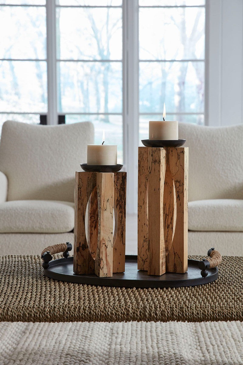 Ilva Wood Candleholders - Set of 2 by Uttermost