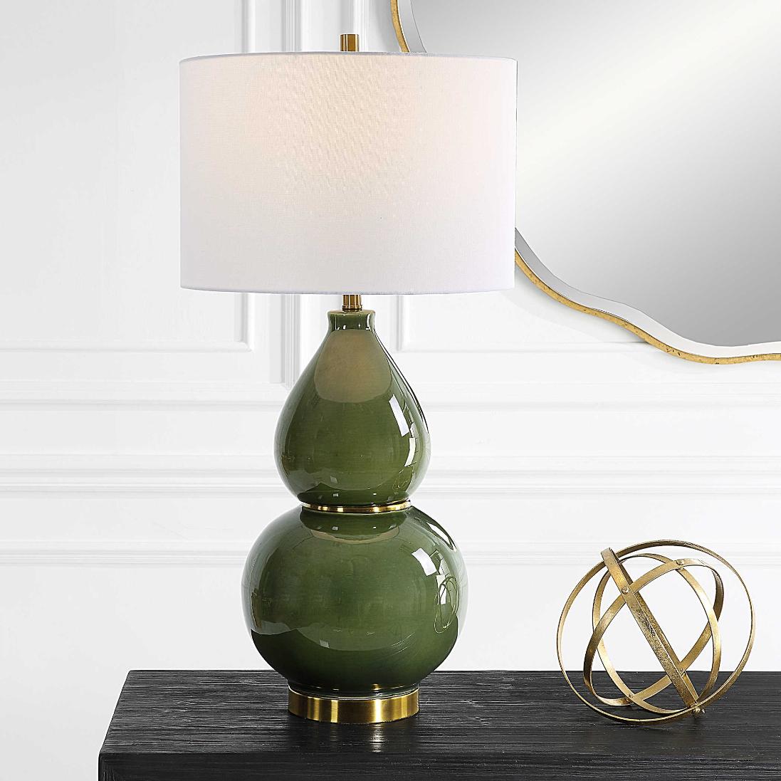 Gourd Table Lamp in Green by Uttermost