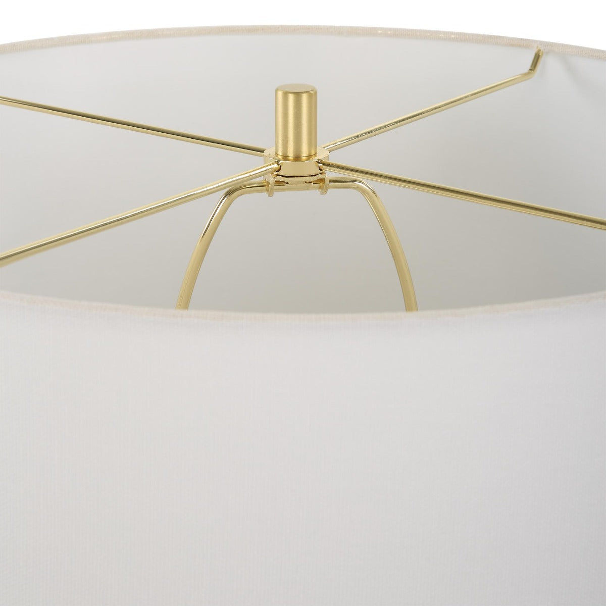 Wrenley Ridged White Table Lamp by Uttermost