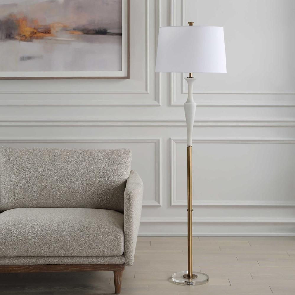 Colette White Stone Floor Lamp by Uttermost