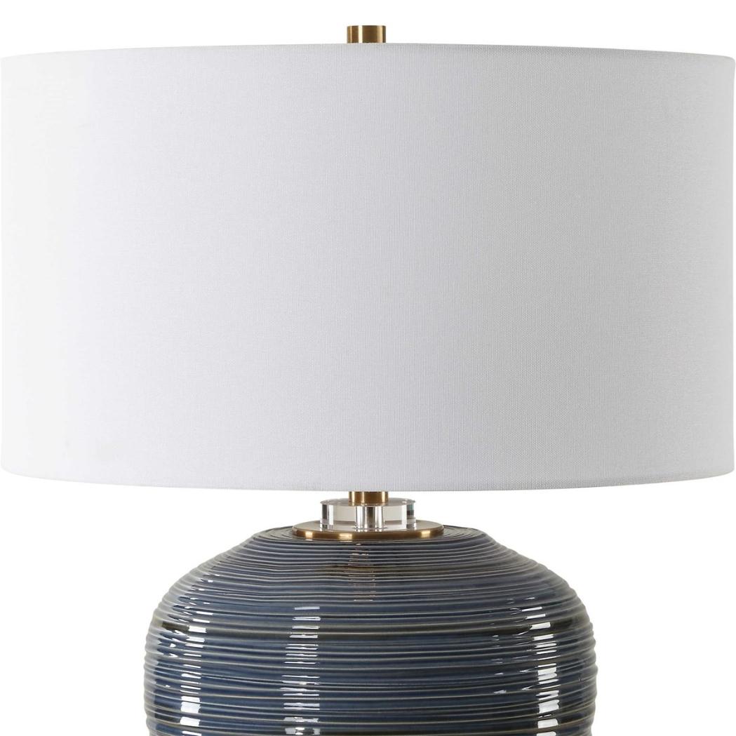 Moher Glossy Blue Table Lamp by Uttermost