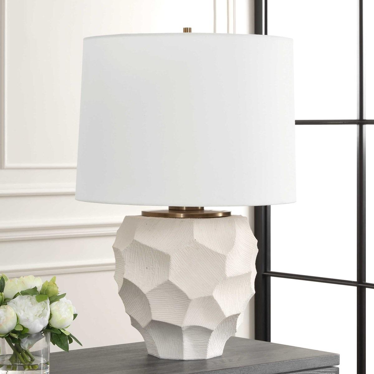 On Edge Chalk White Table Lamp by Uttermost