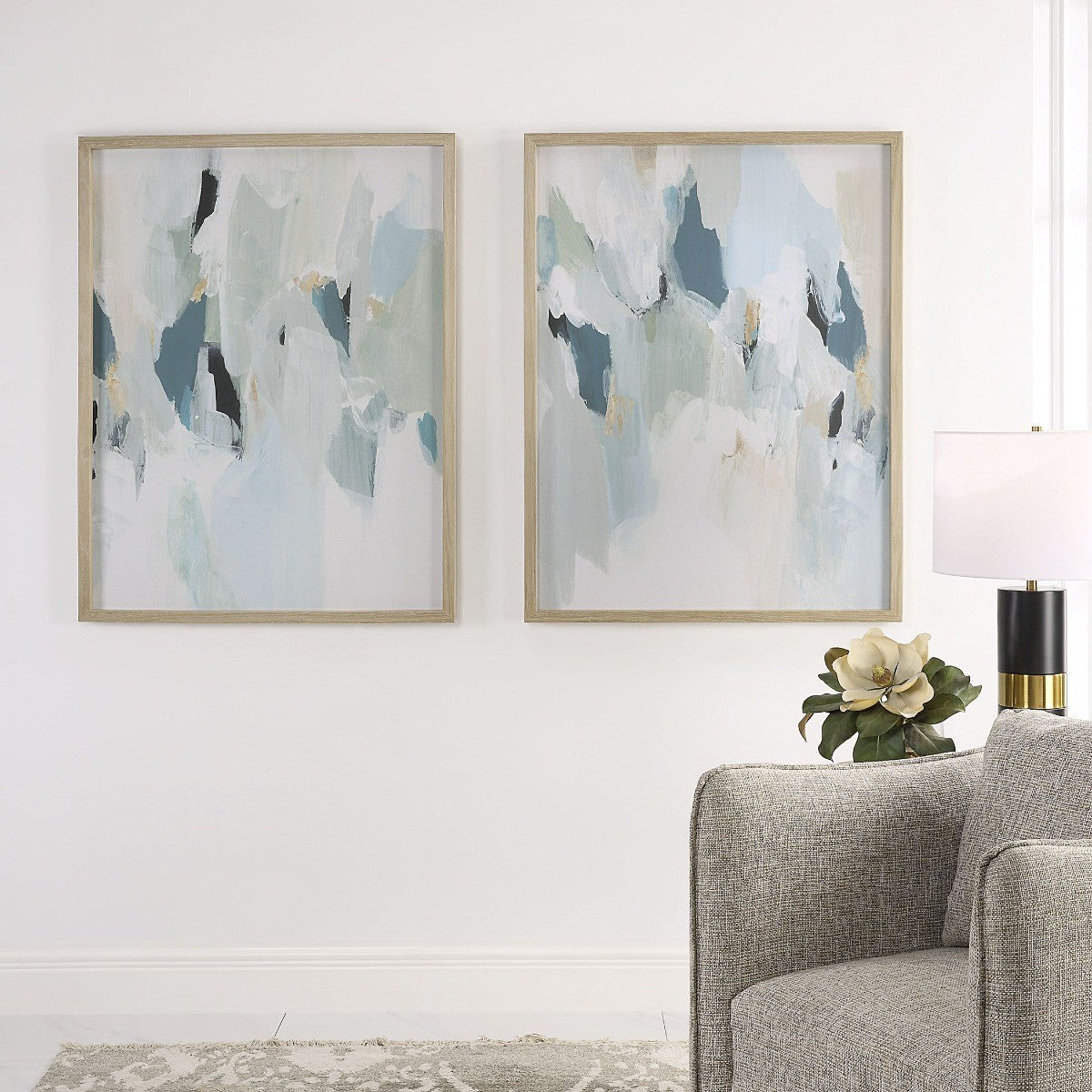 Seabreeze Abstract Framed Canvas Prints - Set of 2 by Uttermost