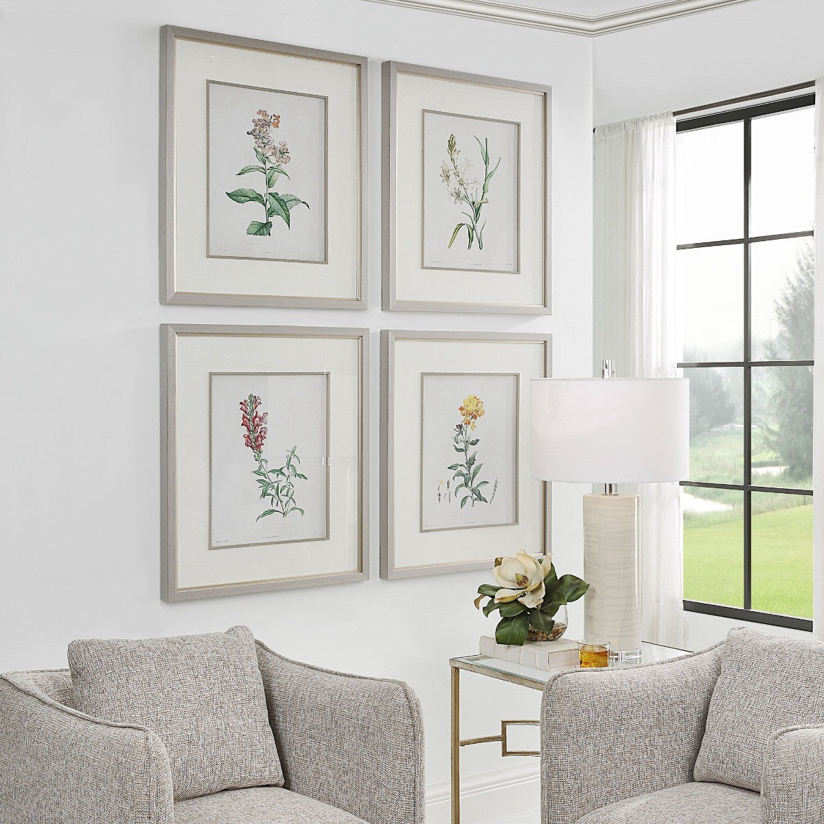 Heirloom Blooms Study Framed Prints - Set of 4 by Uttermost