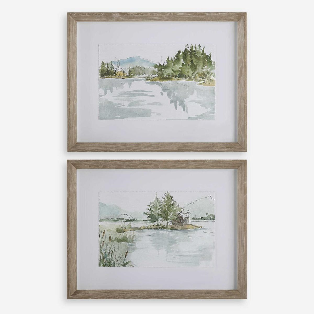 Serene Lake Framed Prints - Set of 2 by Uttermost