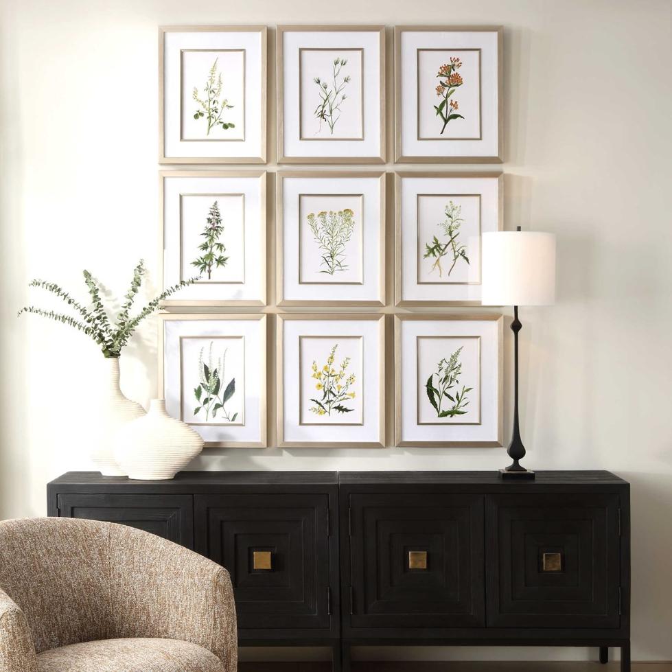 Botanical Flowers Framed Prints - Set of 9 by Uttermost