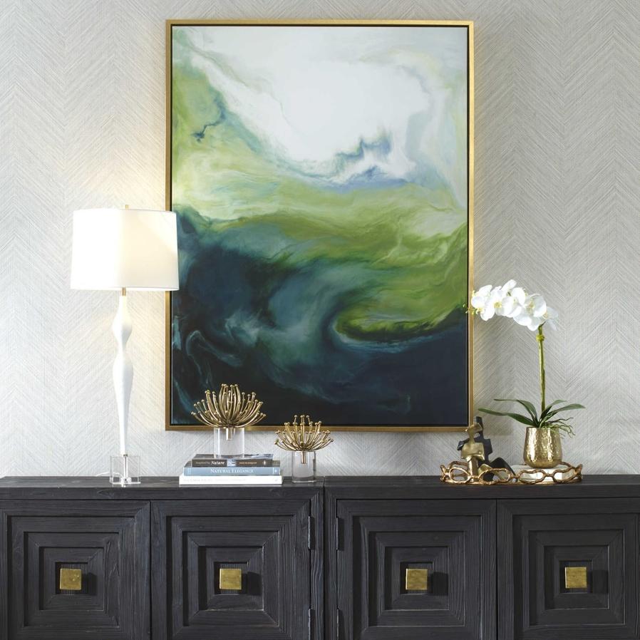 Serene Green Framed Abstract Art by Uttermost