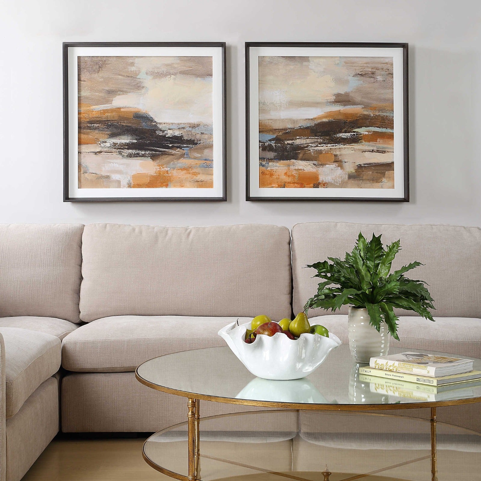 Cinnamon Shore Framed Prints Set of 2 by Uttermost