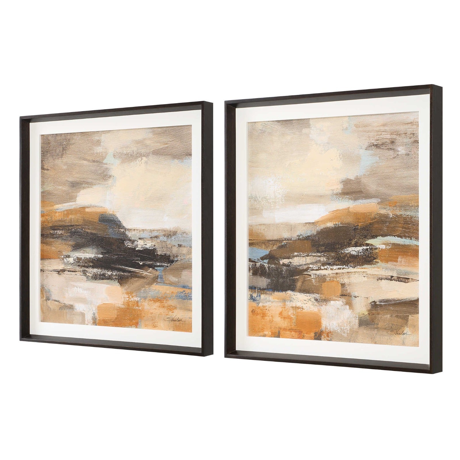 Cinnamon Shore Framed Prints Set of 2 by Uttermost