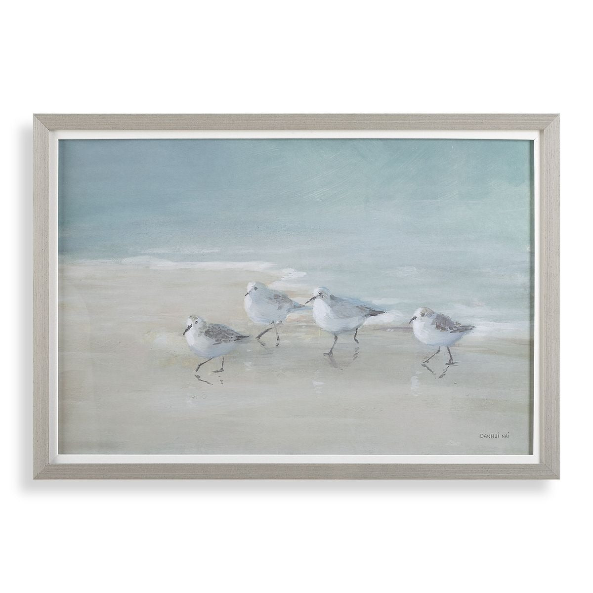Tranquil Shorebirds On The Sand Framed Print by Uttermost