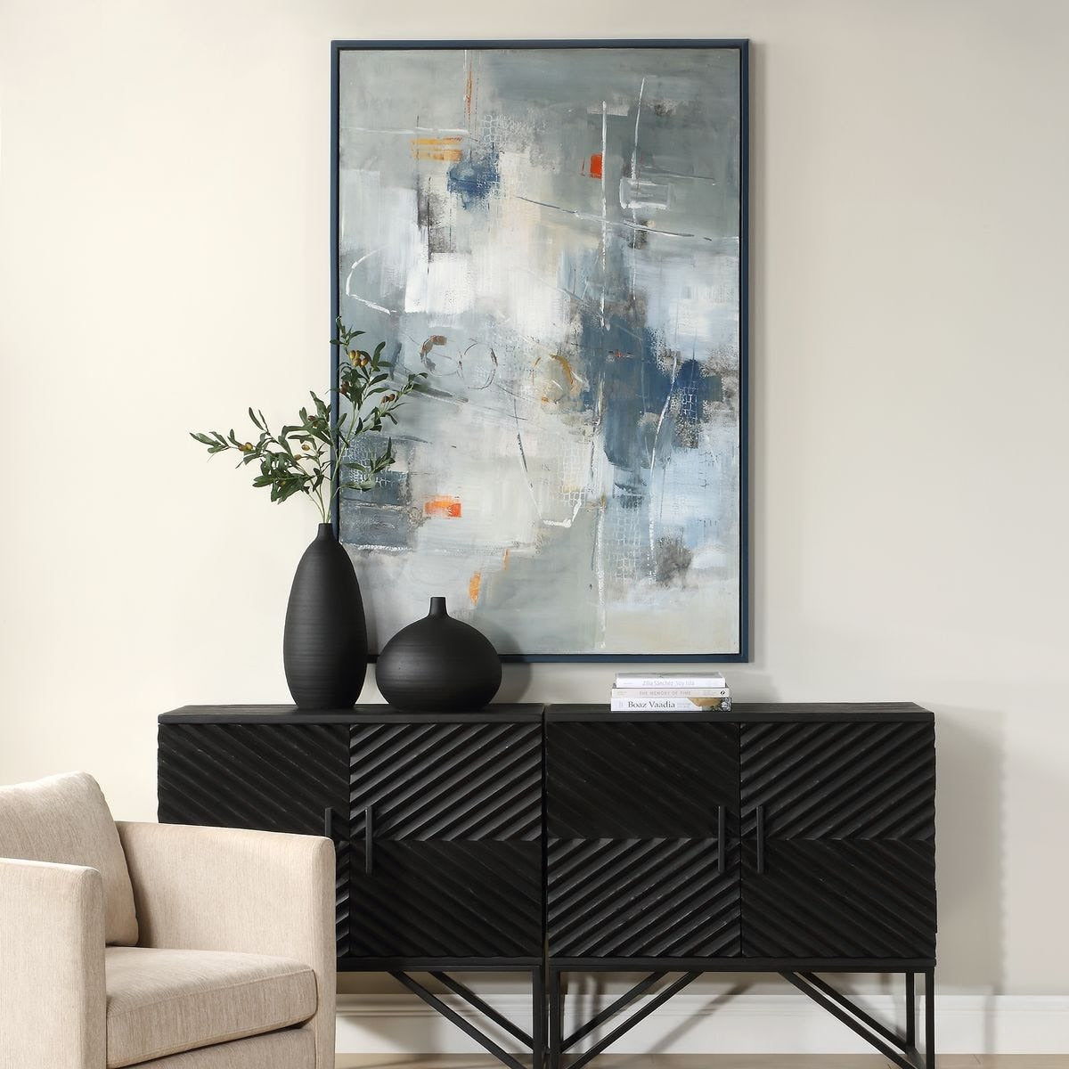 Blueprint Hand Painted Modern Art by Uttermost