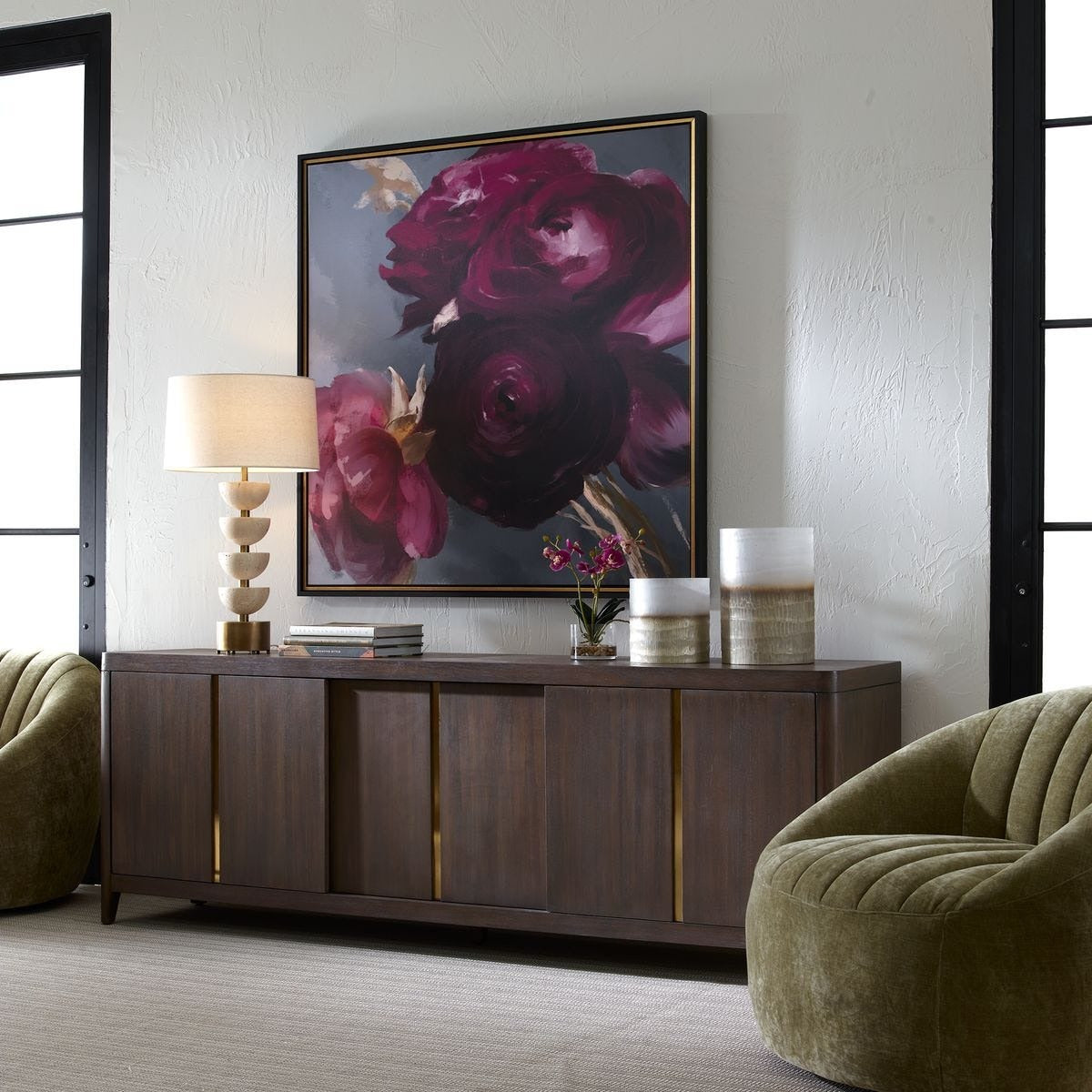 Plum Ranculus Framed Floral Art by Uttermost