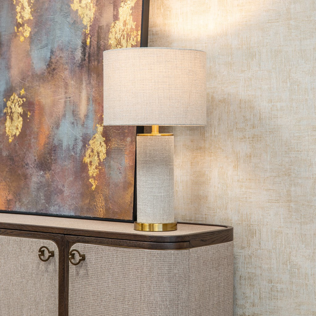 Joline Beige Linen Table Lamp by Richmond Interiors