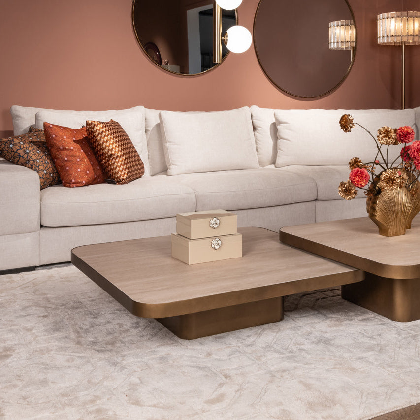 Claridge Beige Ceramic Cumulus Large Coffee Table by Richmond Interiors