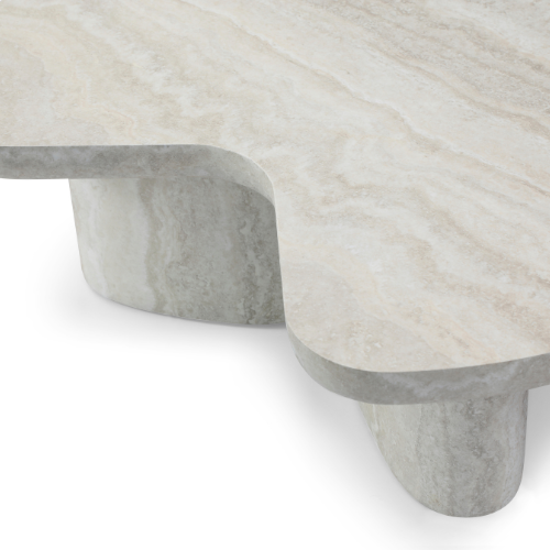 Lilac Faux Travertine Coffee Table by Tommy Franks