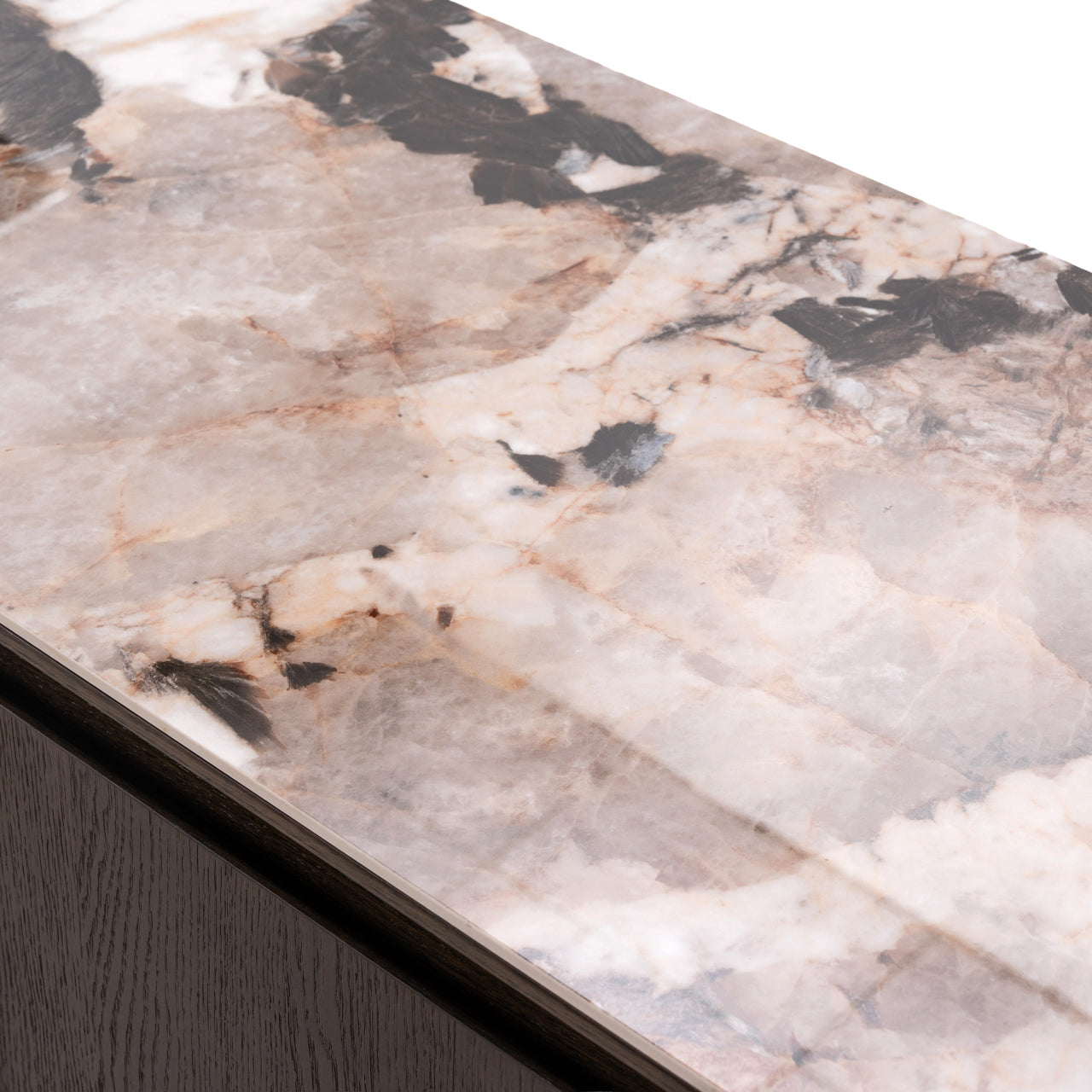 Langford Brown Oak Wood & Ceramic Sideboard by Richmond Interiors