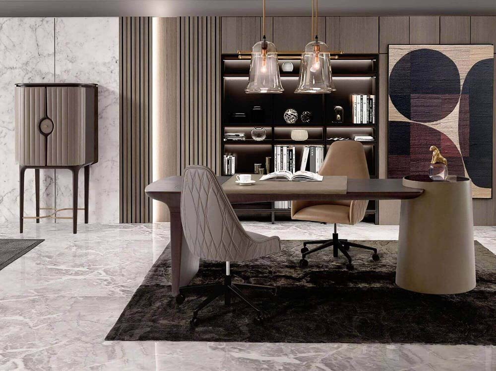 Prevail Executive Desk Armchair in Leather by Theodore Alexander