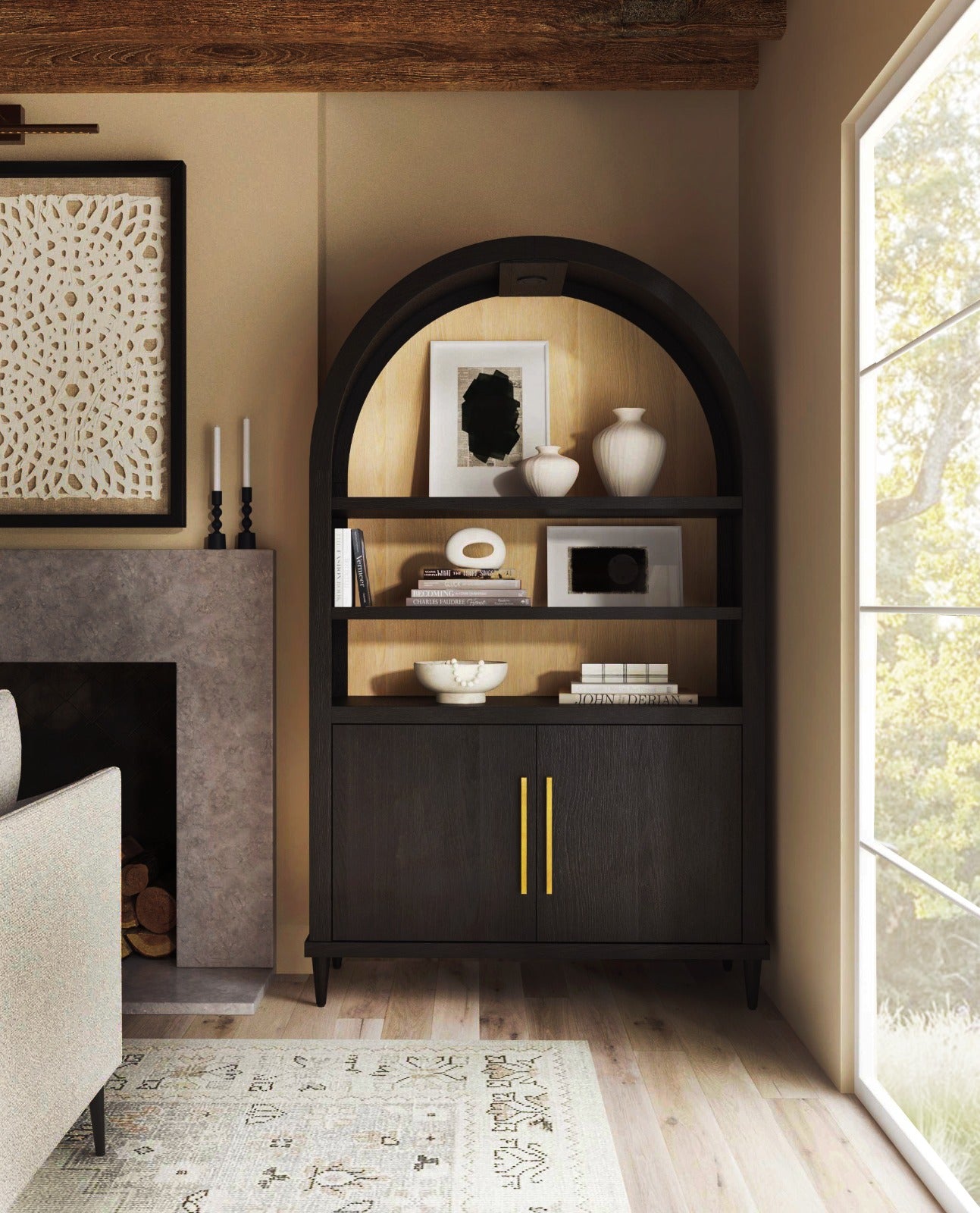 Timeless Curved Display Cabinet Hooker