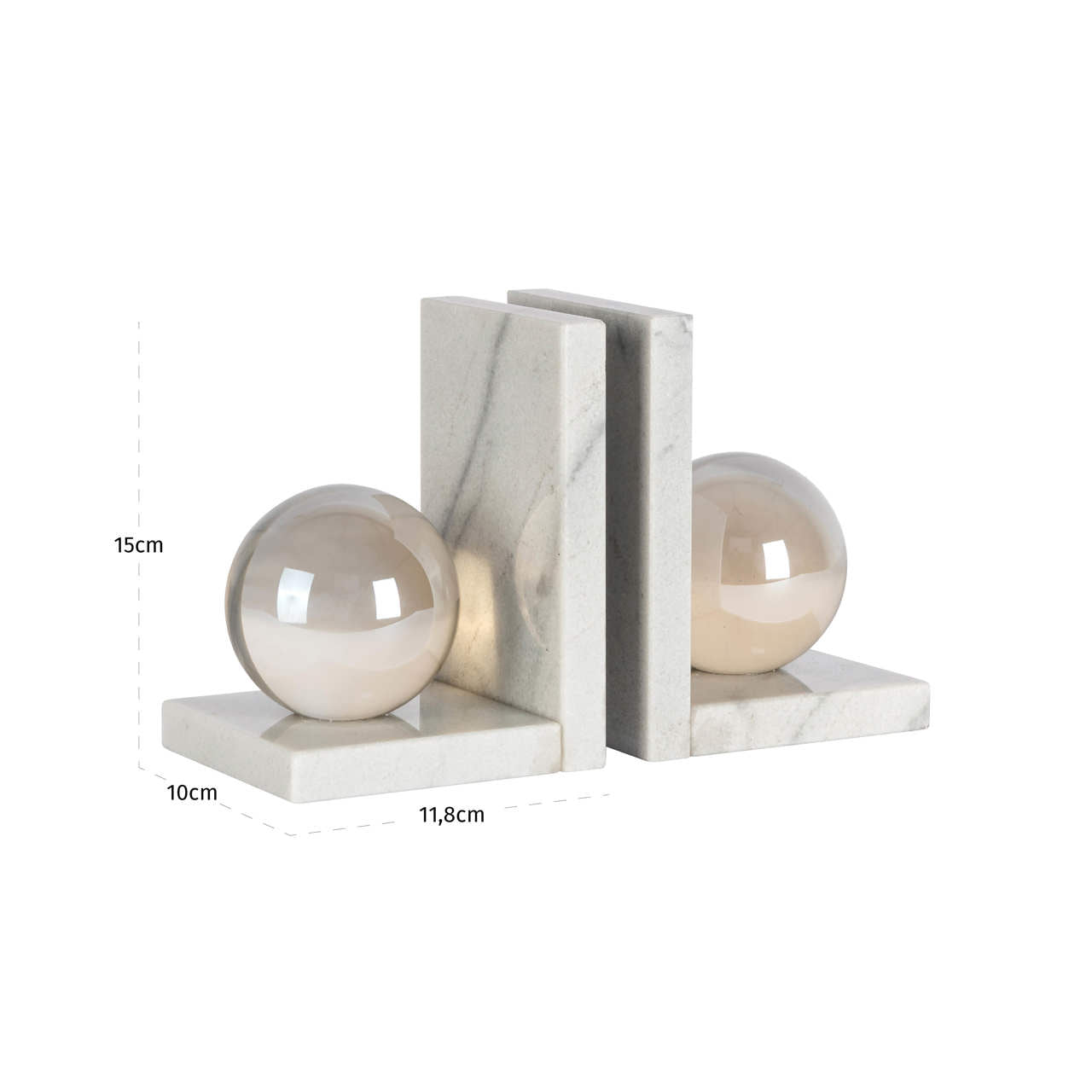 Lulu White Marble & Crystal Bookstands by Richmond Interiors