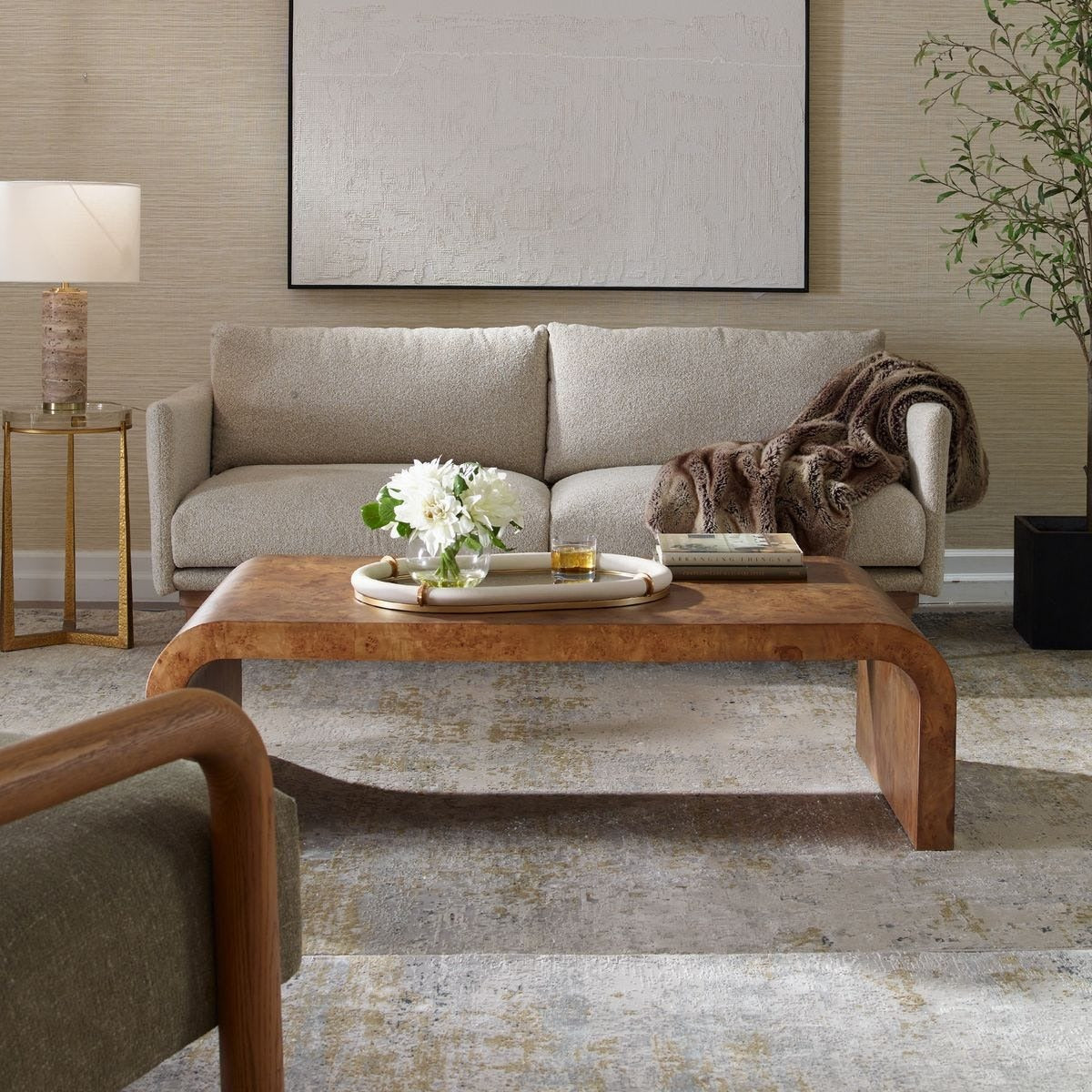 Carraway Burl Wood Coffee Table by Uttermost