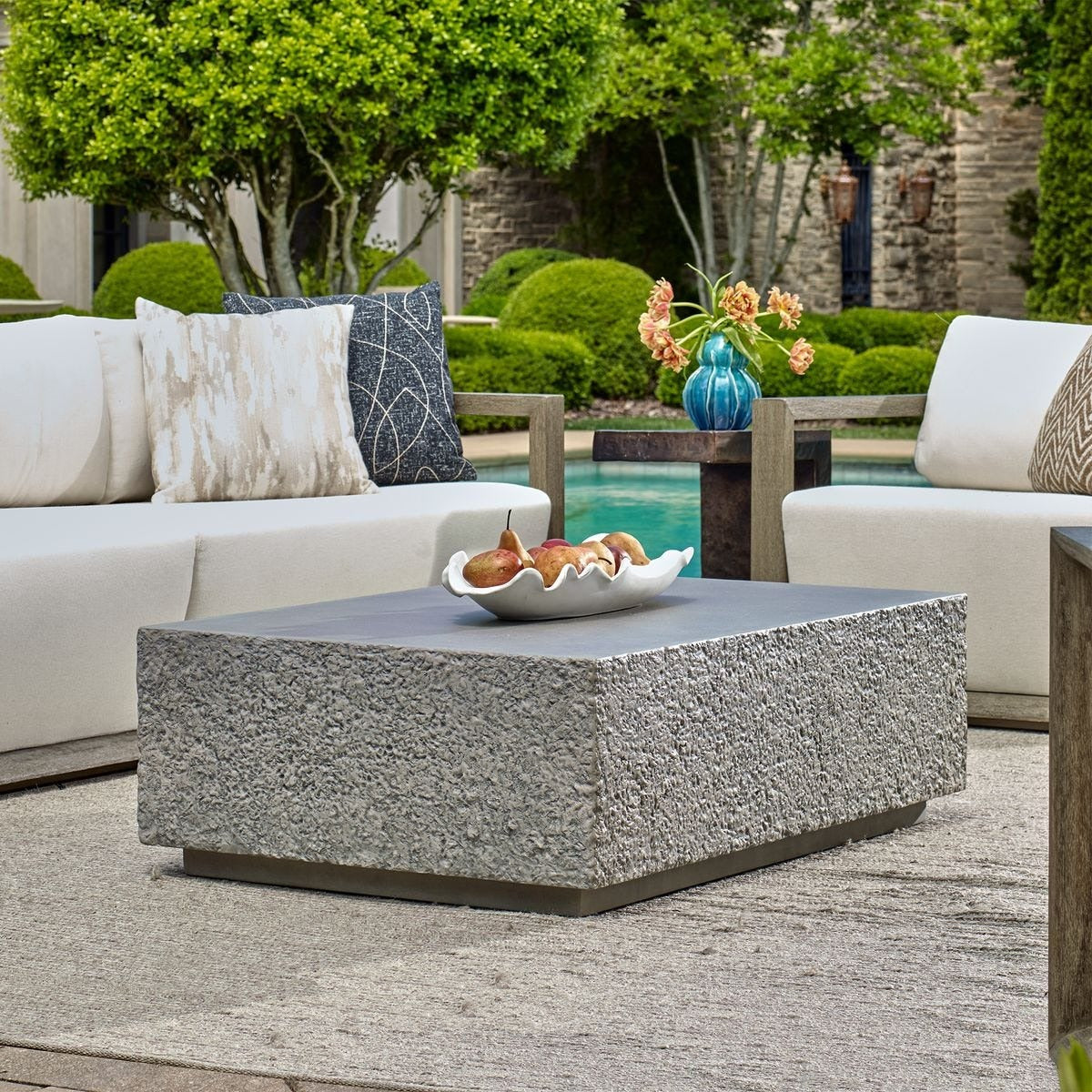 Hesston Outdoor Concrete Coffee Table by Uttermost