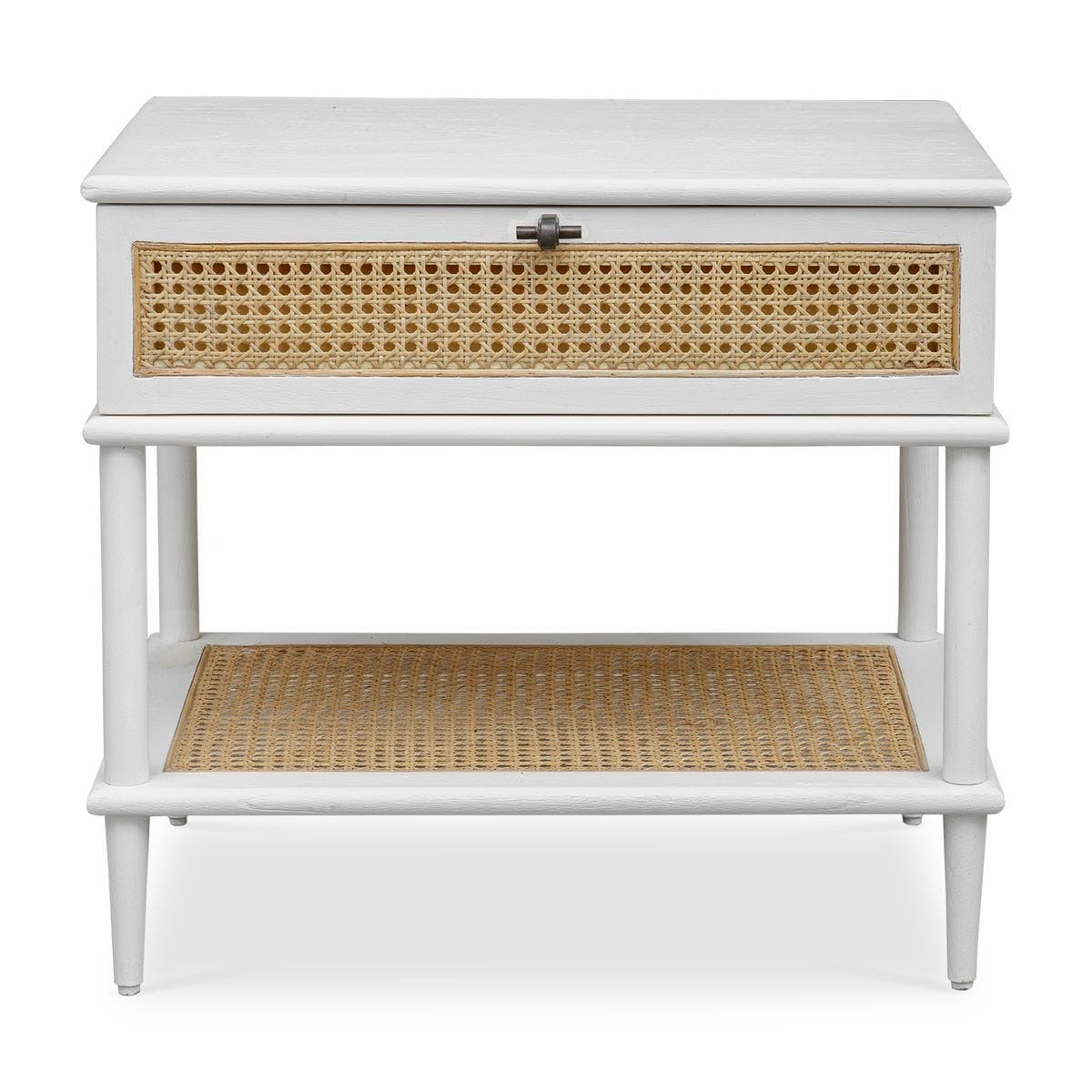 Coast White Rattan Side Table by Uttermost