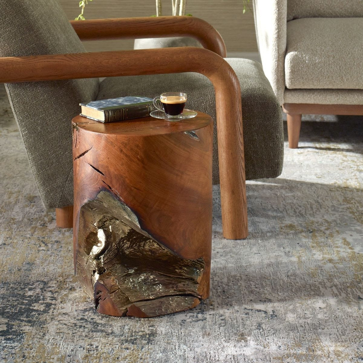 Rafe Wooden Accent Stool by Uttermost