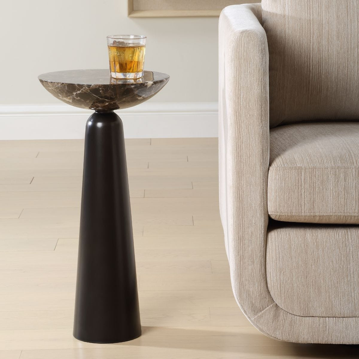 Hastings Accent Table in Brown Marble by Uttermost
